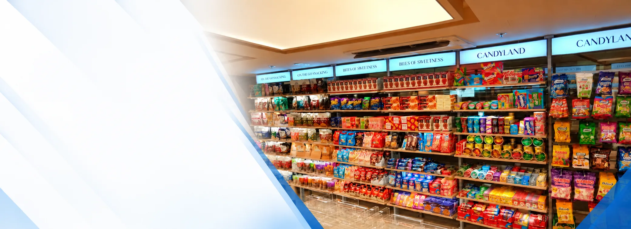 Retail store shelving and confectionery display fixtures by Design House