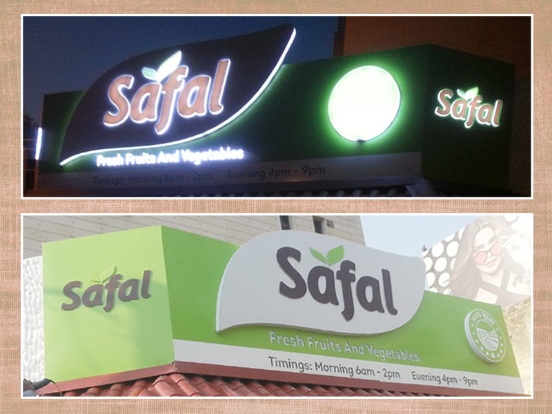 3D LED Signage with a new creative design & fabrication for Safal Store at Delhi 